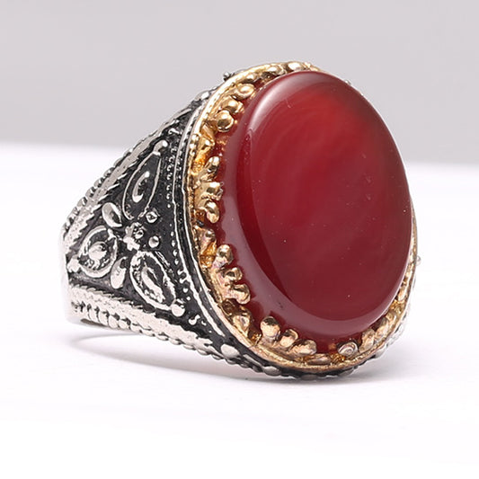 Beautiful Turkish Design Real Aqeeq Ring