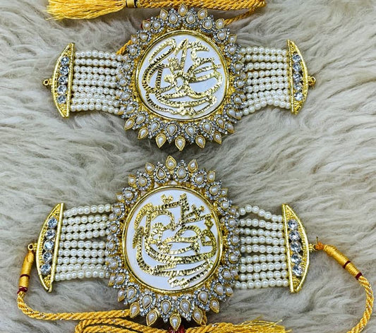 Bridal Kashi Stone White Pearl Stone Wedding Imamzamin Nikkah Ruksati 