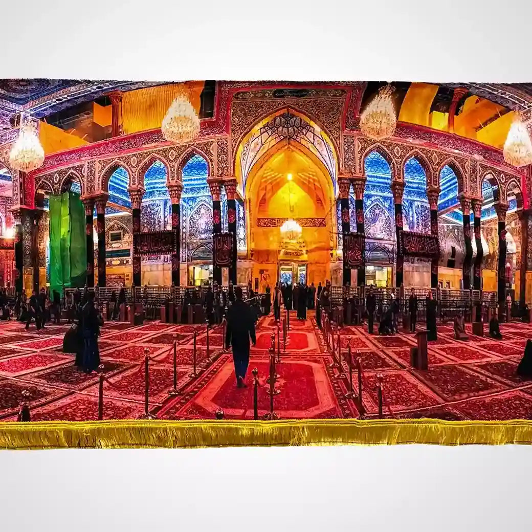 Digital Print Irani Velvet Banner Haram e Imam Hussain (as) Manzar View