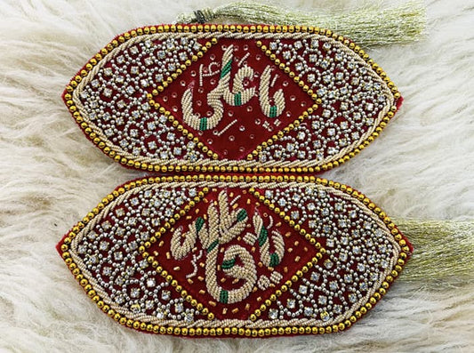 Red Kora Dapka Work Imamzamin & Stone Work