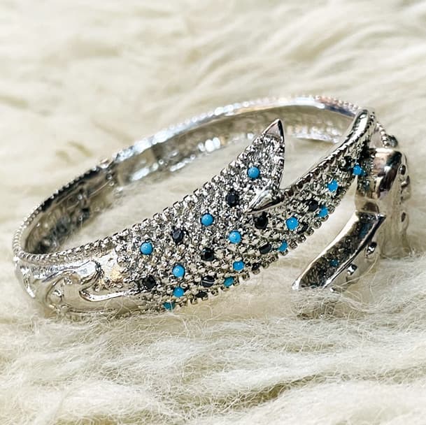 Zulfiqar Kara Silver Bracelet with Feerozah Stone