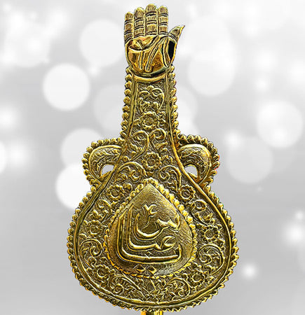 Ya Abbas (as) Alam Indian Design Golden Polish Panja