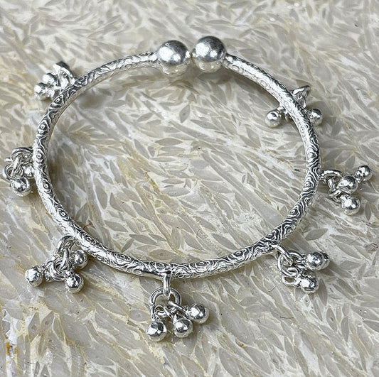 Children Pure Silver Bracelet Kashmiri Art Work Kara