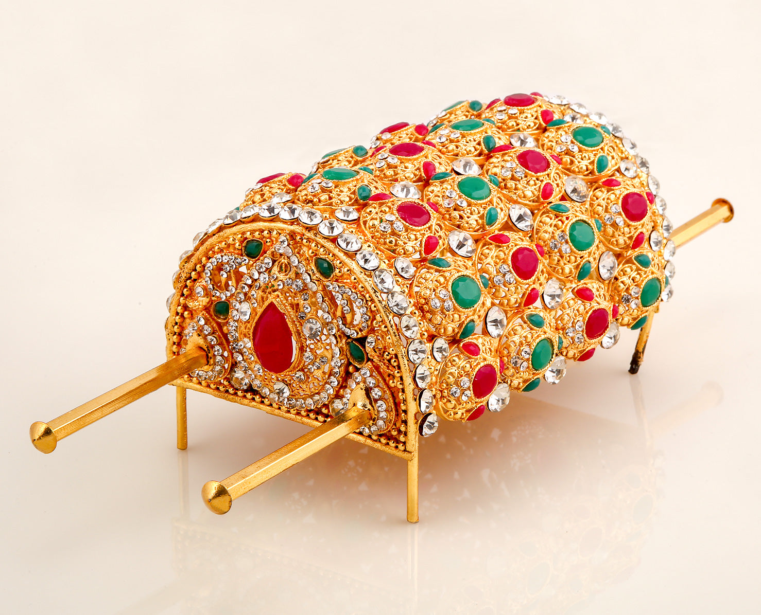 Glorious Golden Taboot with Delicate Small Stone Embellishments for Your Small Home Azakhana