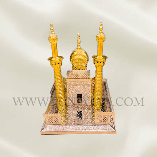 Roza Mubarak Imam Ali (as) in German Silver & Gold Polish Perfect for Your Home Azakahana & Imam Bargha