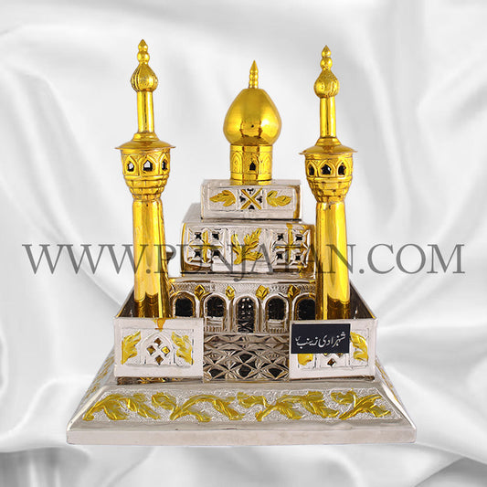 Beautiful Zarih Mubarak Bibi Zainab (s.a) with Golden Polish & German Silver Work Special for Home & Azakhana