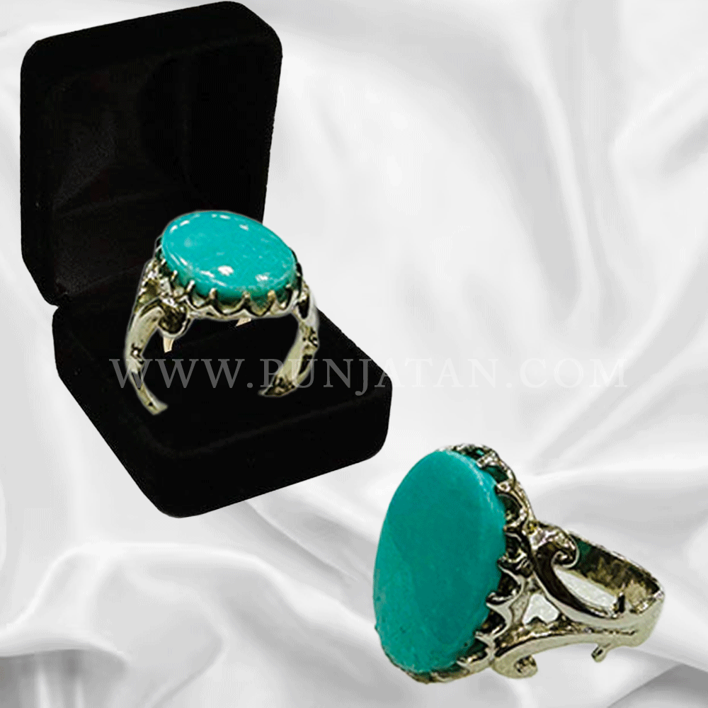 Natural Turquoise Neshapoor Ring 925 Sterling Silver Ring For Men 